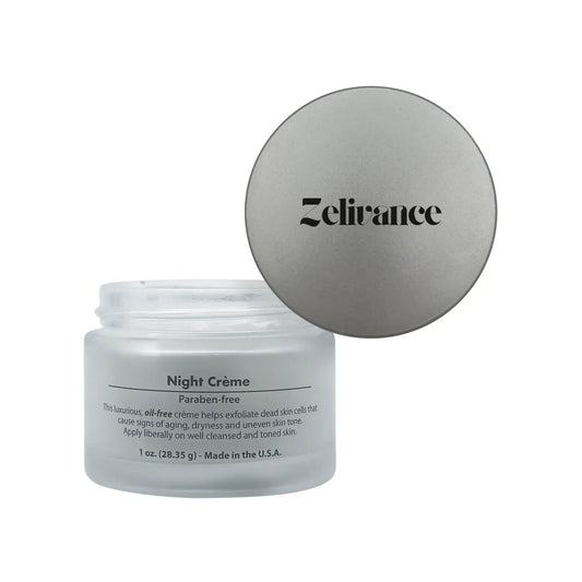 Zelivance Night Renewal Crème jar under soft lighting