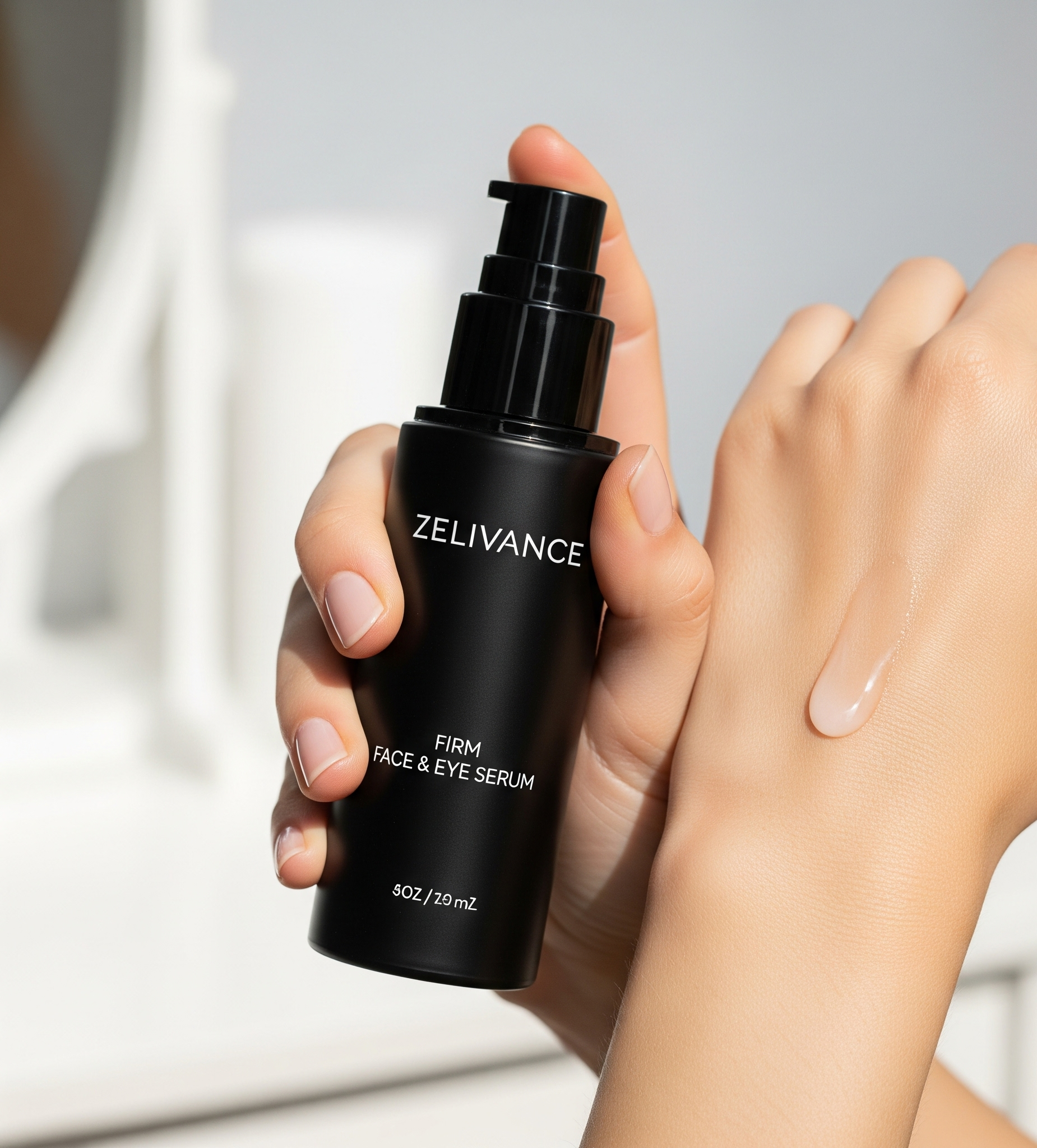 Close-up texture of firm serum with skin-plumping formula