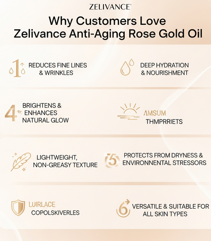 Zelivance Anti-Aging Rose Gold Oil | Glow-Enhancing & Wrinkle Repair Face Oil | Canada